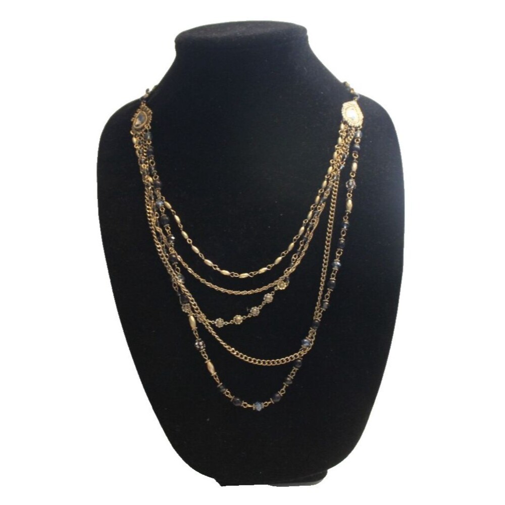 Vintage Gold Tone Multi-strand Necklace Chain